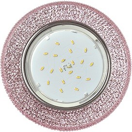 Ecola GX53 H4 LD7069 св-к Круг "Модерн" подсветка 4K Светло-розовый/Хром 35x125 FP53CMEFB