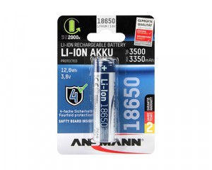 Аккумулятор ANSMANN 1307-0001-RU 18650 3500mAh с защитой BL1, LI-ion, 3.6В, 18,5х70мм