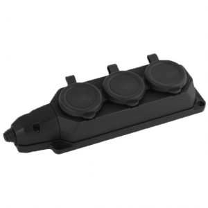 AY-KA (АЙКА) колодка ОУ тройная 3 гн. с загл. каучук 2P+PE 1x16A 220-240V  IP44 (Турция) 5530000