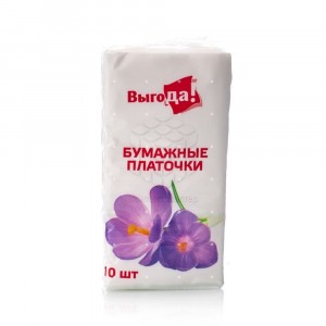 Носовые платочки 2-х сл. 10шт. цена за шт, отгрузка кратно 10шт ВЫГОДА BPV01 (40!)