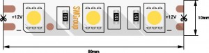 "SWG Лента св/д стандарт 5050 60LED/m 14,4W/m 12V 700Lm/м 5м цена/м) IP20 6000-6500K замена 772671