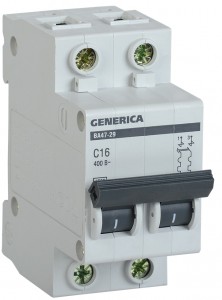 IEK GENERICA автоматический выкл. ВА47-29 2P 25А 4,5кА х-ка С MVA25-2-025-C