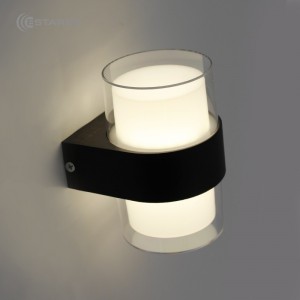 Estares бра уличн архит интериерн св/д VALO 9W R-4000K-100x110x133-BLACK/CLEAR-220-IP54