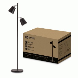 ASD/InHome св-к напольный торшер ТНО 01-2Ч 2х60W Е27 черный 250x130x1400 9625