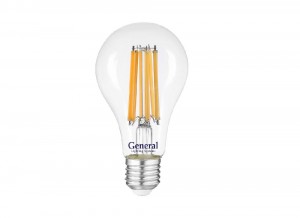 General филамент ЛОН A65S E27 25W 6500K 6K 60x105 (нитевидная) прозр. 661006