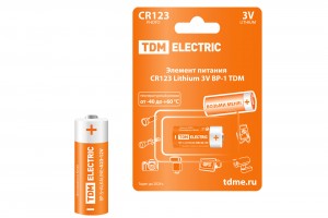 Э/п TDM Lithium/CR123, 3V BP-1 BL1 SQ1702-0036 (20!) SQ1702-0036