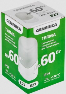 IEK GENERICA св-к баня/сауна НПБ 450-1 IP54 60W 130° 110x138x110 керам.осн, термостекло, бел TERMA